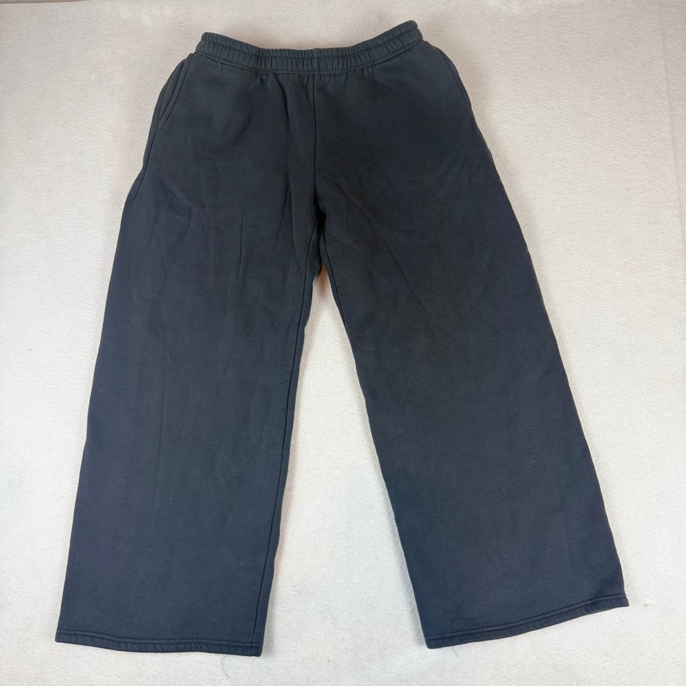 Edikted Gray Wide Leg Sweatpants Pink Bow Graphic Fleece Joggers Size L